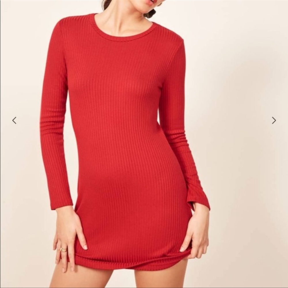 REFORMATION red ribbed dress